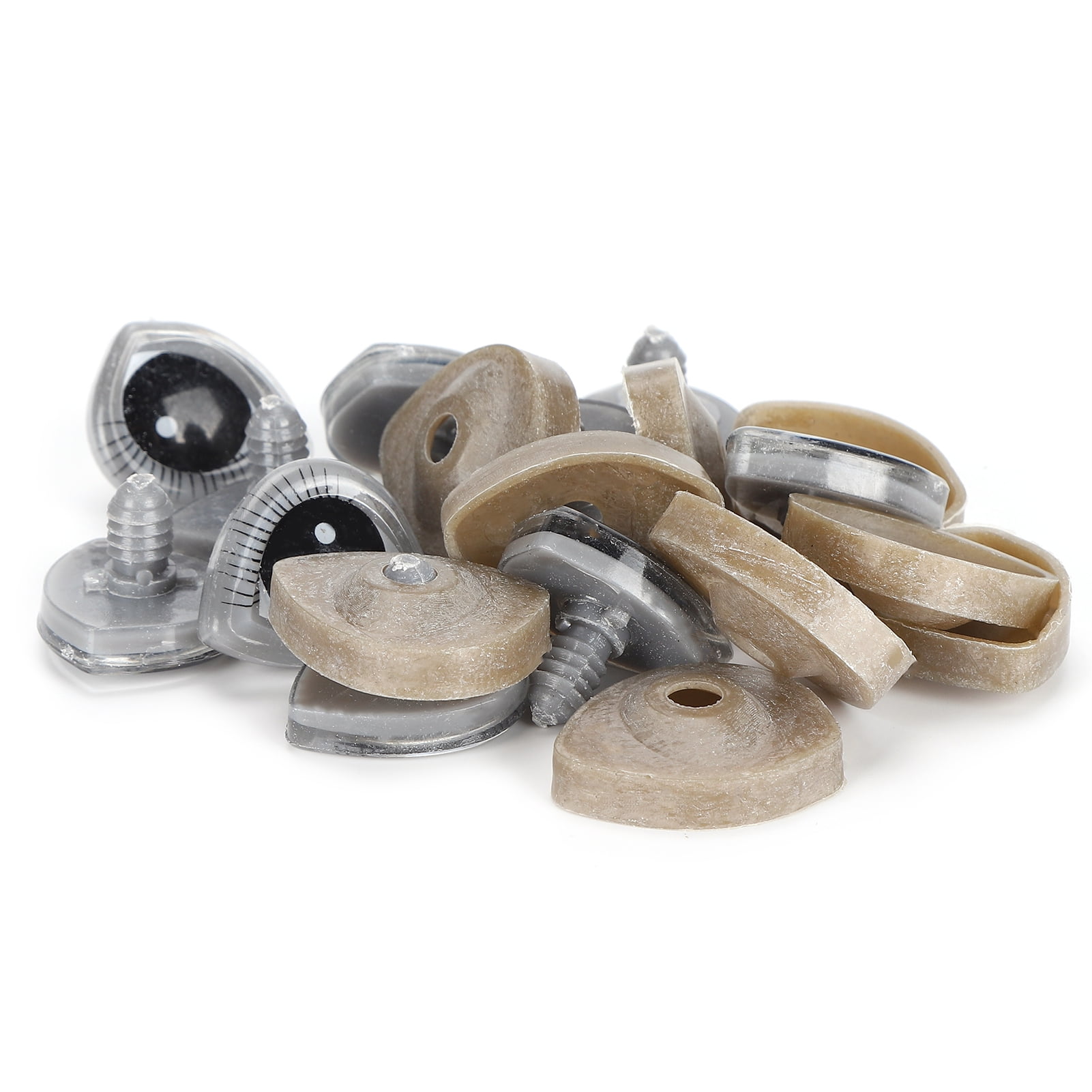 Tersalle 180Pcs Plastic Eyes Noses Oval Flat Doll Teddy Bear Stuffed Animals DIY Making Toys