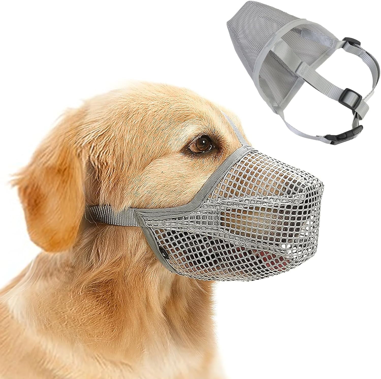 Tersalle Dog Muzzle,Soft Covered Muzzles for Small Medium Large Dogs,Muzzle with Adjustable