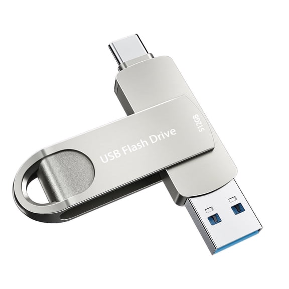 Tersanhong Dual USB 3.0 Flash Drive  Type-C Thumb Drives Macbook Pro High Speed Memory Stick USB C Data Storage Phone Photo Stick(Silver