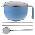 Tersarium 1 Set Noodles Bowl Stainless Rice Bowl Antiscald Bowl Lidded