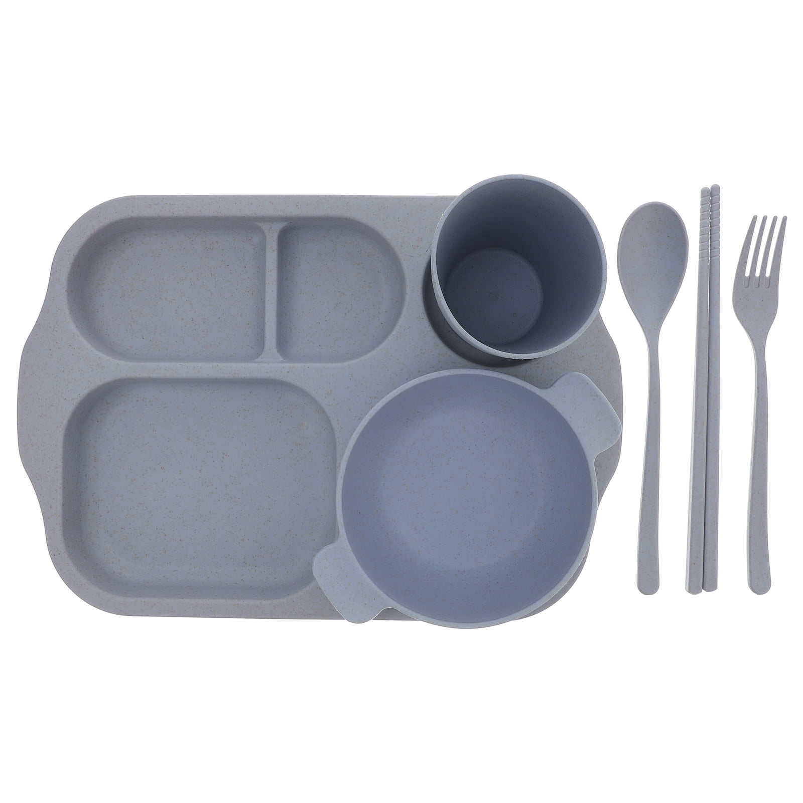 Tersarium 1 Set Separated Slot Plate Kit Plastic Tableware Set Service