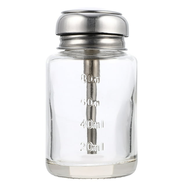Tersarium 100ml Empty Clear Glass Pump Dispenser Bottle Alcohol Nail
