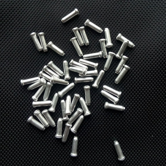 Tersarium 100pcs Metal Bike Brake Gear Cable Wire Outer End Caps Crimps Tips Ferrules (Silver)