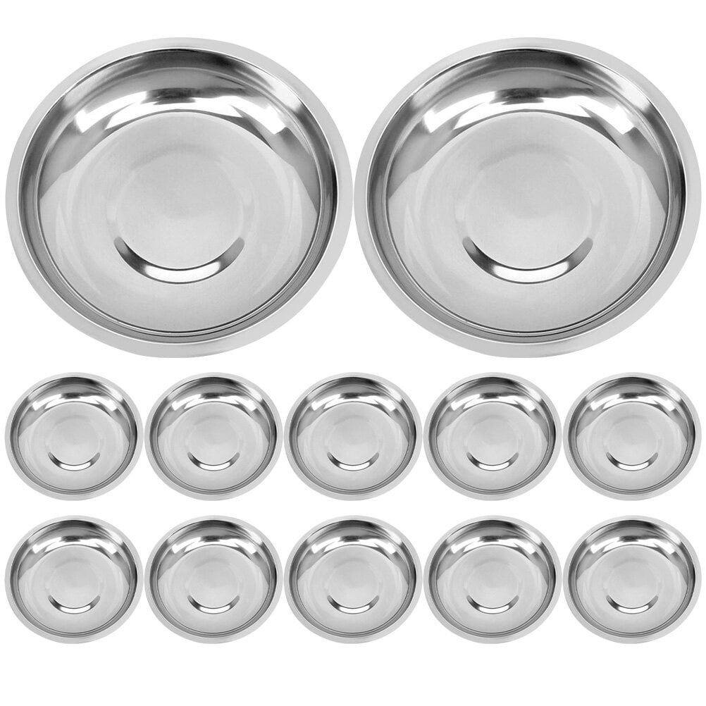 Tersarium 12Pcs Stainless Steel Seasoning Dishes Sauce Dishes Round