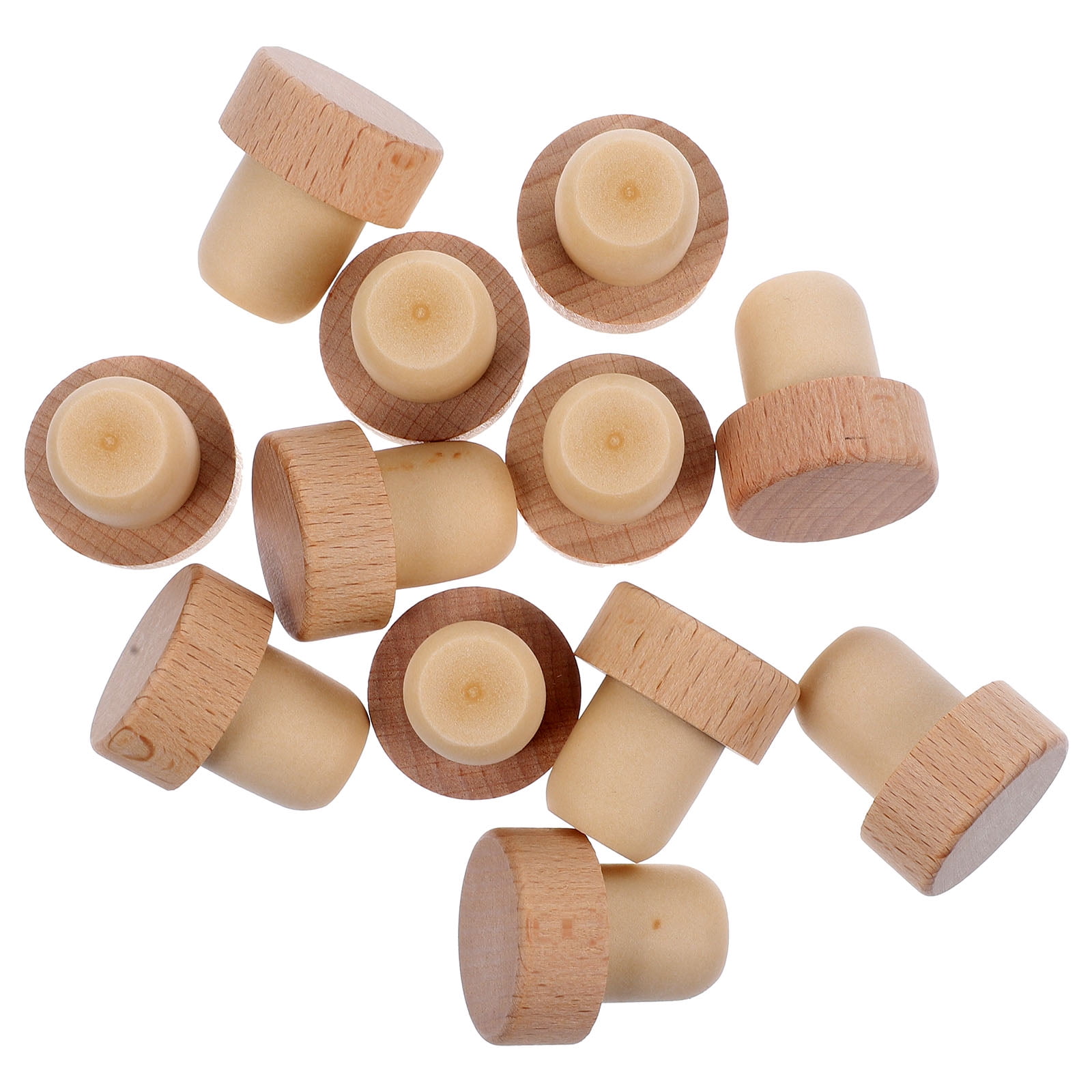 Tersarium 12Pcs Wine Bottle Corks Wooden Bottle Stoppers Convenient