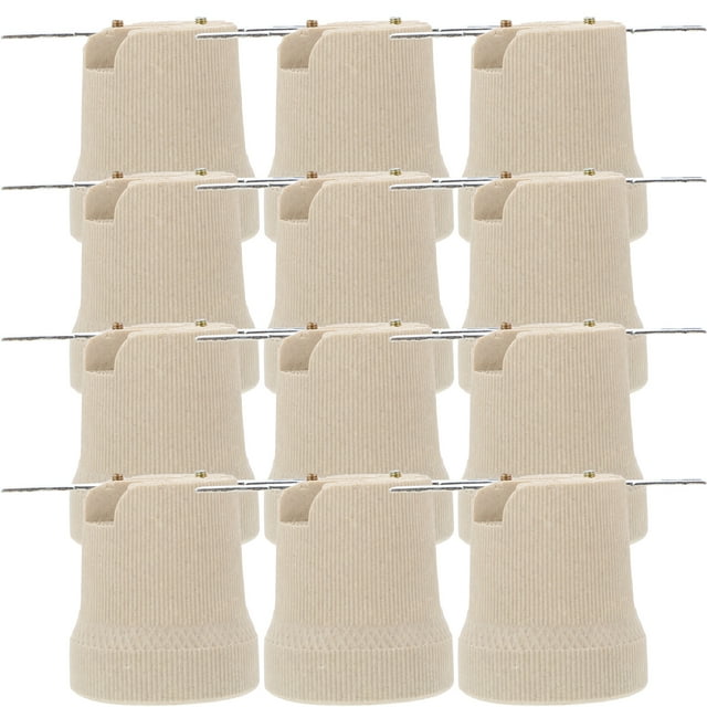 Tersarium 12pcs Candelabra Socket Replacement E27 Screw Lamp Socket