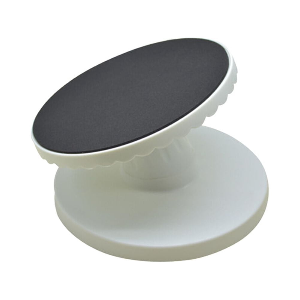 Tersarium 1PC Plastic Rotating Cake Turntable Creative Inclinable Revolving Cake Making Stand Platform Cake Decorating Workbench for Home Bakery (Black)