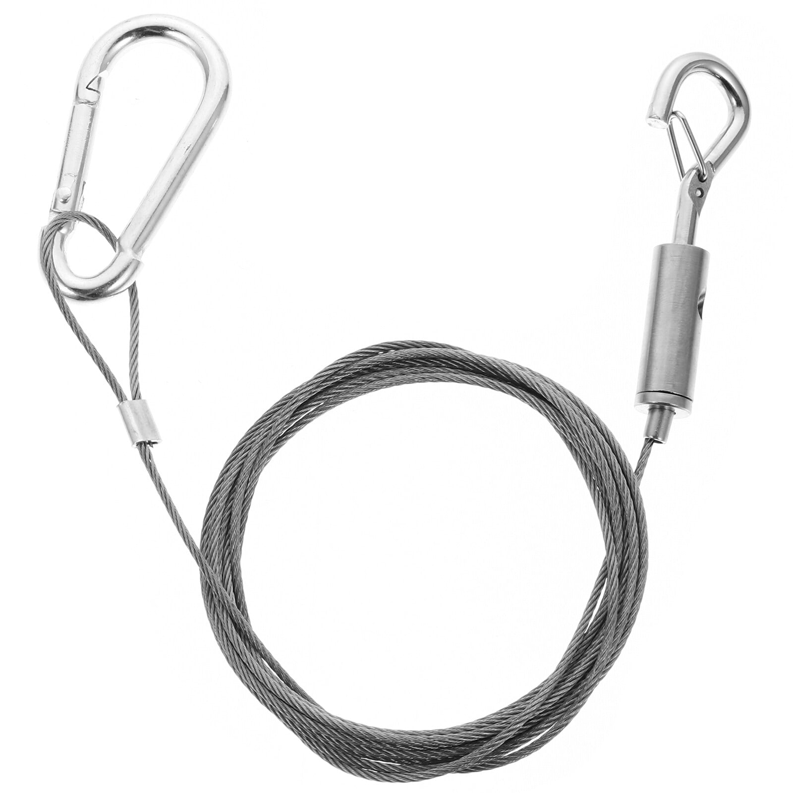 Tersarium 1pc Lamp Wire Rope Lamp Hanging Wire with Loop and Hook Steel