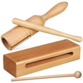 Tersarium 2 Sets of Single Tone Wood Block and Handheld Clapper Tube