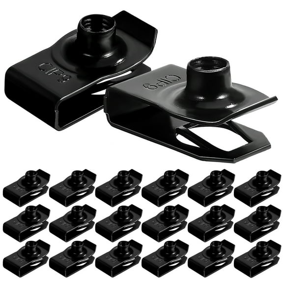 Tersarium 20 Pcs Clip Nuts U Clips Nut Hardware Nuts Metal Clips And Fasteners Bumper Fasteners Automotive Clips