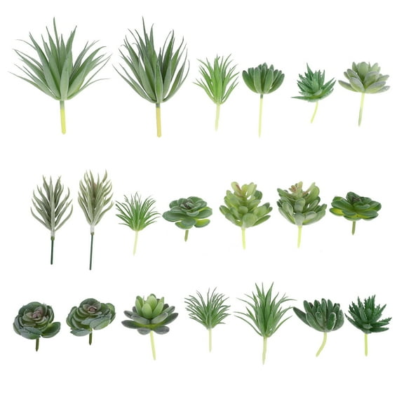 Tersarium 20Pcs Artificial Plants Unpotted Succulents Picks Stems Flocked Greenery for Terrarium Flower Arrangements Random Style