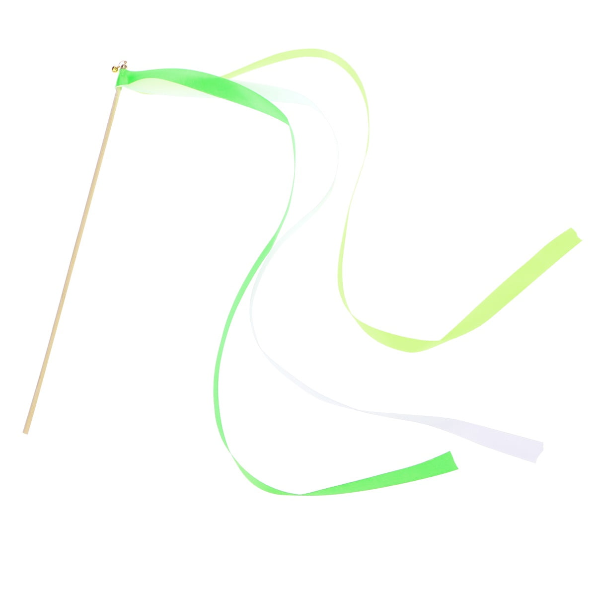 Tersarium 20Pcs Ribbon Sticks Fairy Sticks Ribbon Streamers Wands with Tiny Bell Wedding Party Wands Party Favors (Green)