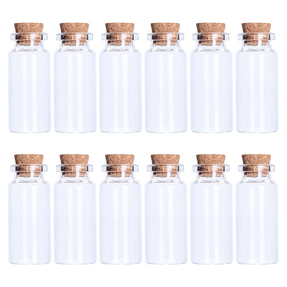 Tersarium 20Pcs Transparent Corked Bottles Wishing Bottles Home Adorns Glass Containers