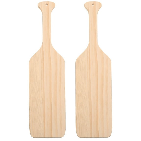 Tersarium 2Pcs Wooden Unfinished Paddle Handicraft Paddle Decor Convenient Paddle