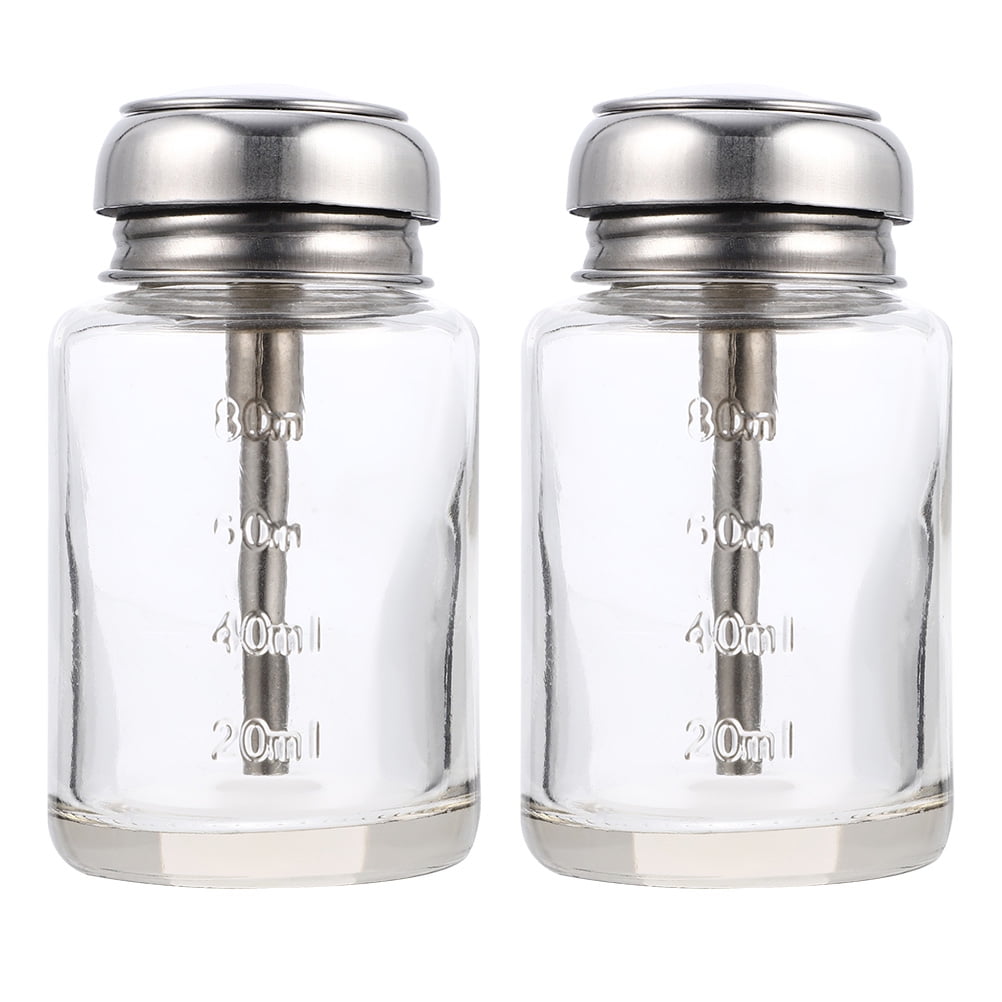 Tersarium 2pcs Empty Glass Bottles Alcohol Dispenser Bottles Pressing