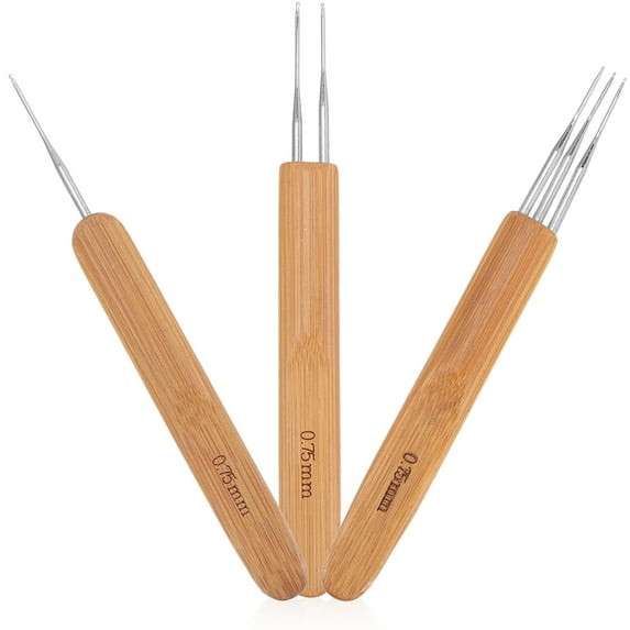 HEATSHAKING Hair Crochet Needles Assorted Color 3Pcs 5.3x0.6in