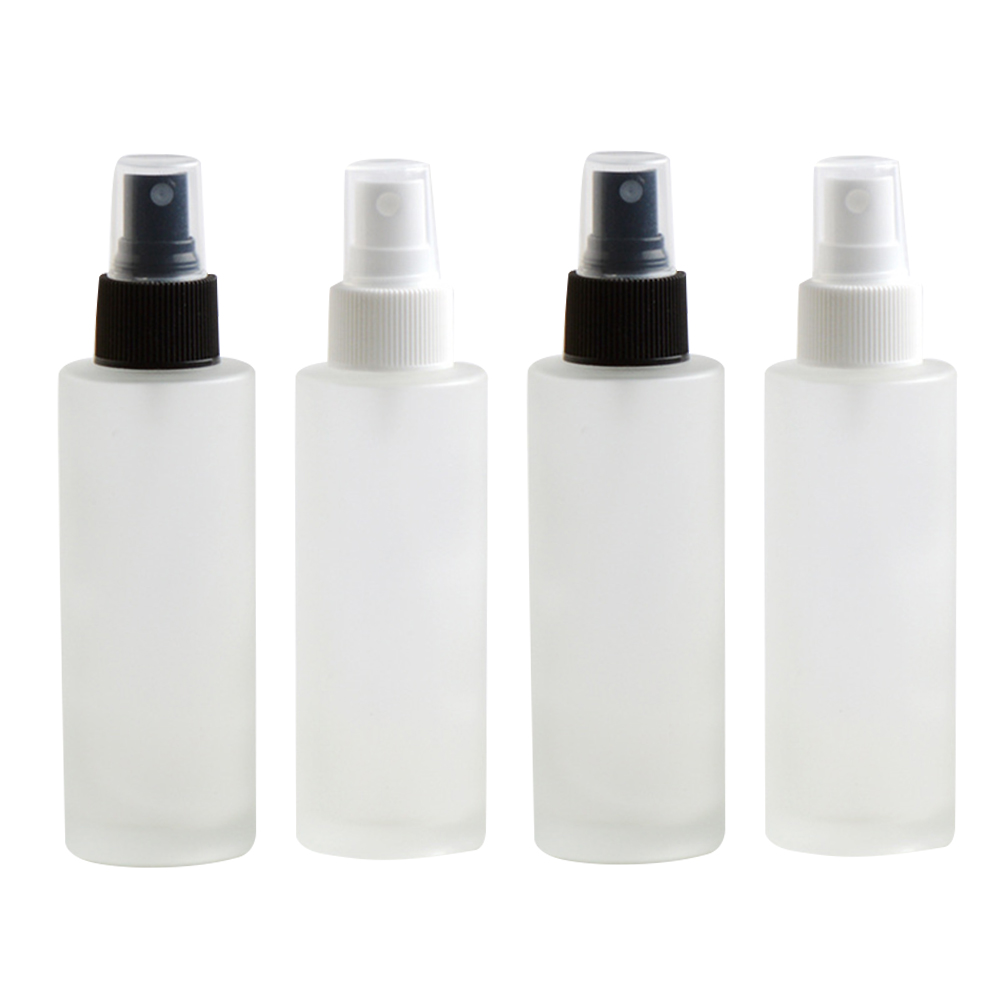 Tersarium 4pcs 100ml Frosted Empty Plastic Spray Bottles Travel Atomizer Portable Refillable Cosmetic Containers for Travel (Mixed Color)