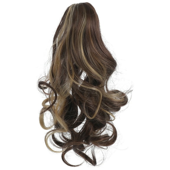 Tersarium 50cm Long Curly Synthetic Hair Wig Jaws Clamp Claw Curl Ponytails Hair Extensions Clip Hairpiece (613#)
