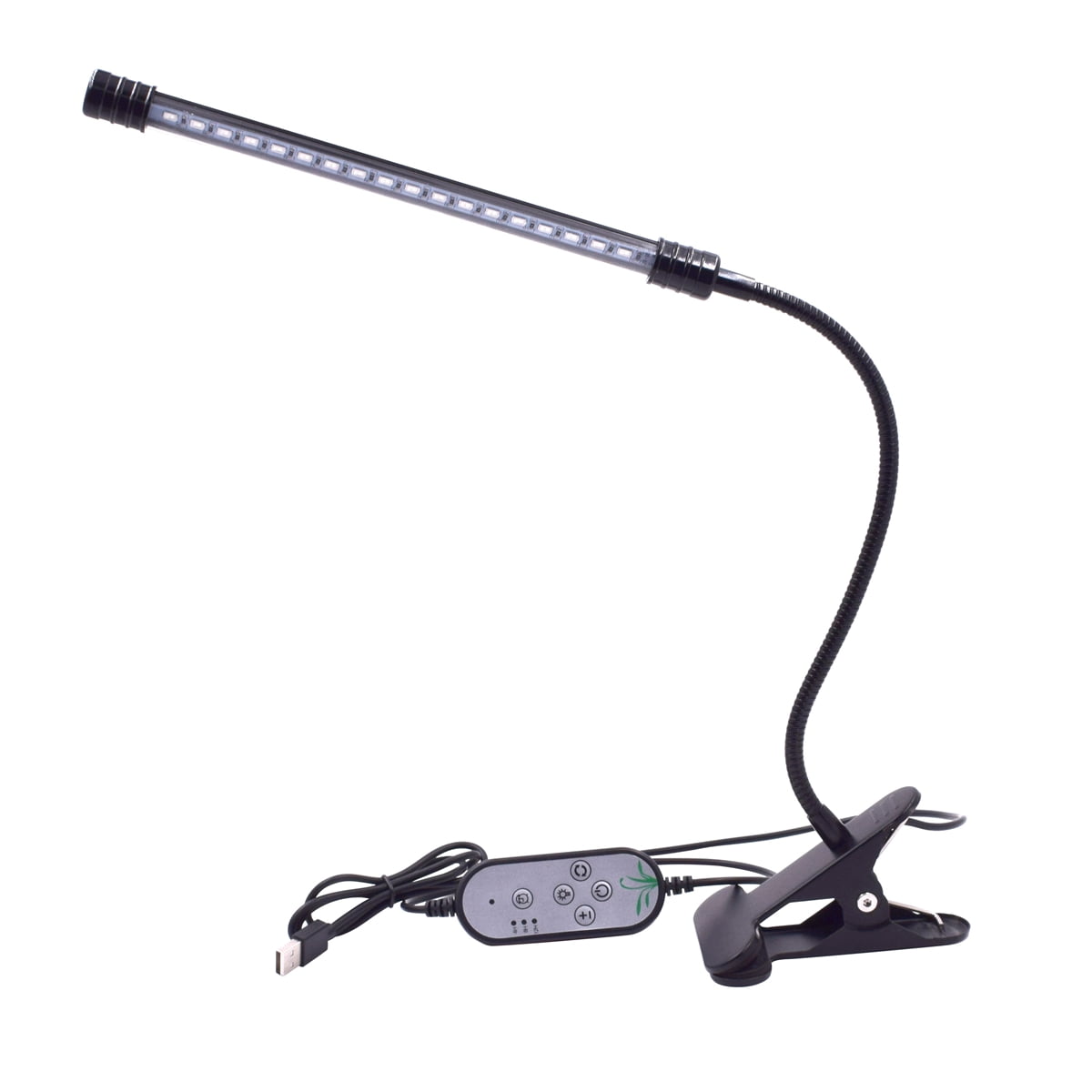 Tersarium 9W 5V Grow Lamp Single Head Timing Red Blue LED Plant Grow Light with Adjustable Gooseneck 5 Dimmable Levels for Indoor Plants Hydroponic Vegetables Garden Greenhouse