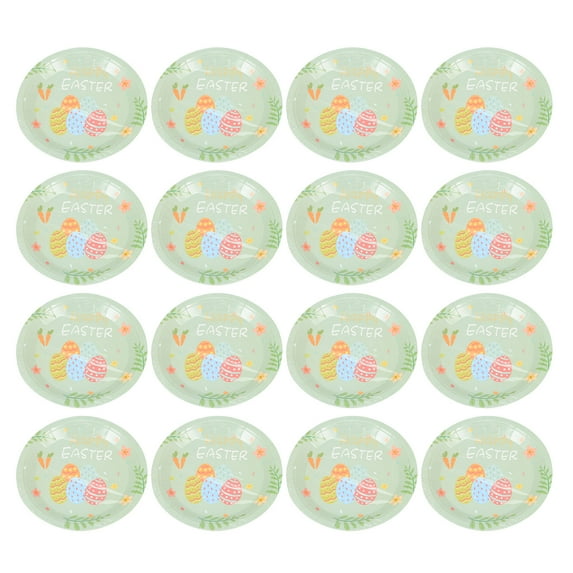 HEATSHAKING Party Tableware 32Pcs 7.1In Square Easter Theme Disposable Plates