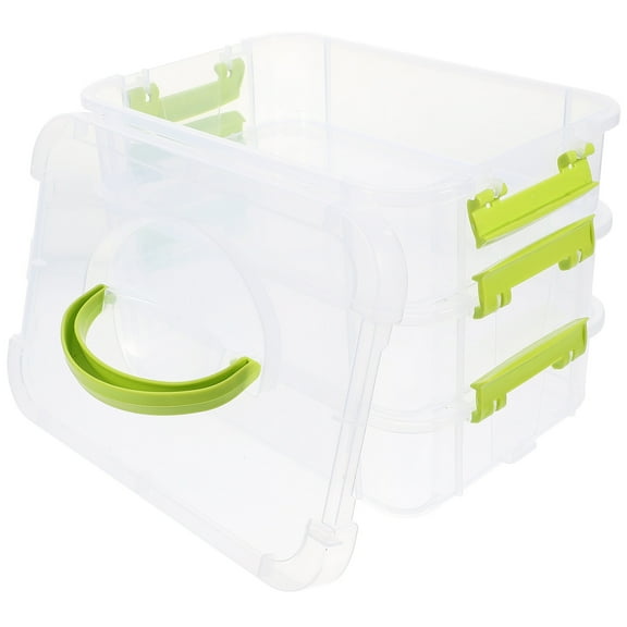 HEATSHAKING Stackable Storage Box Transparent Portable PP 1Pcs 10.2X7.5X6.9In