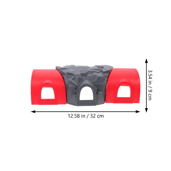 HEATSHAKING Red Plastic Train Tunnel Toy, 1 Pack, Kids Playset, 12.6 x 5.7 x 3.5 Inches