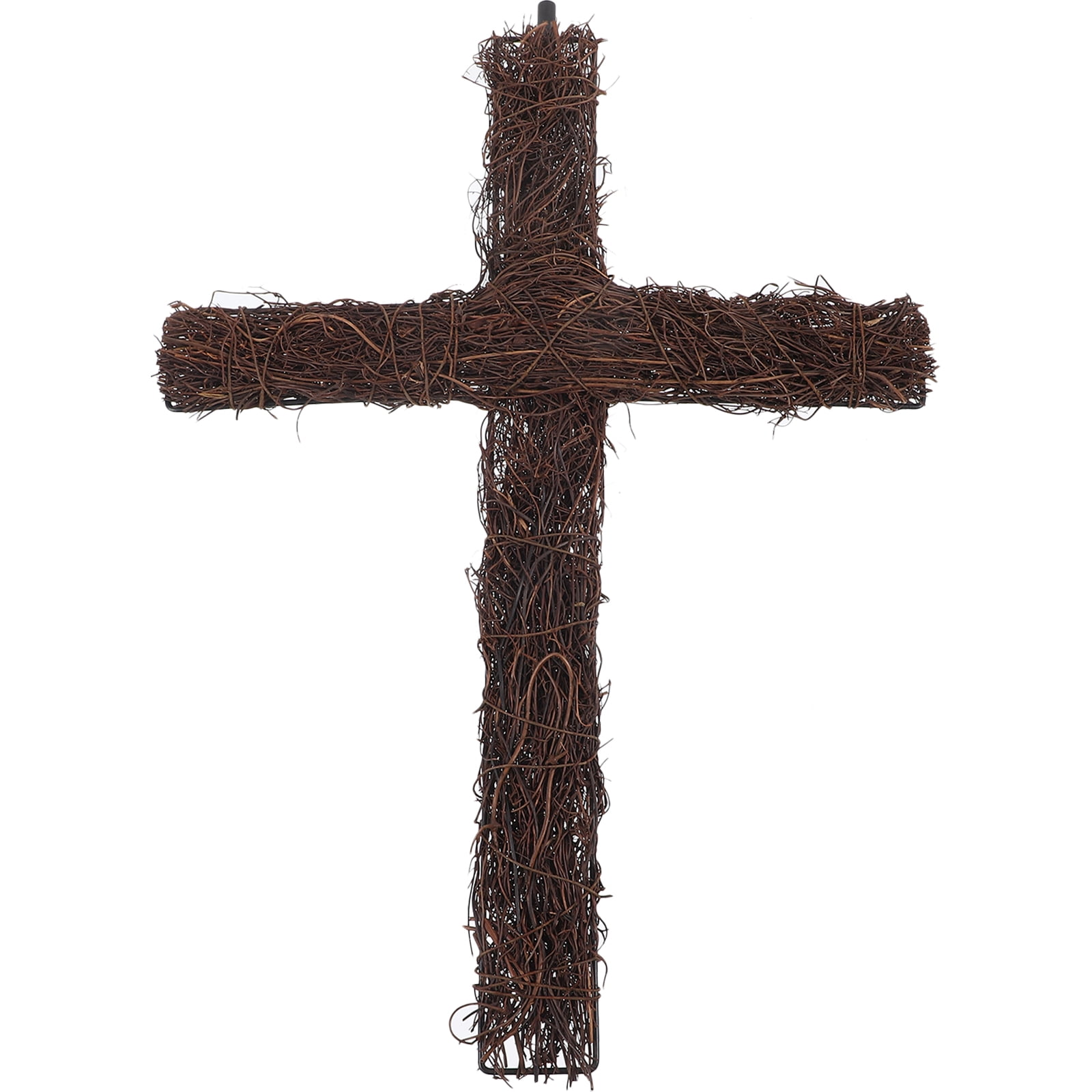 Tersarium Easter Rattan Cross Stake Diy Cross Wreath Frame Stake Garden Stake Cross