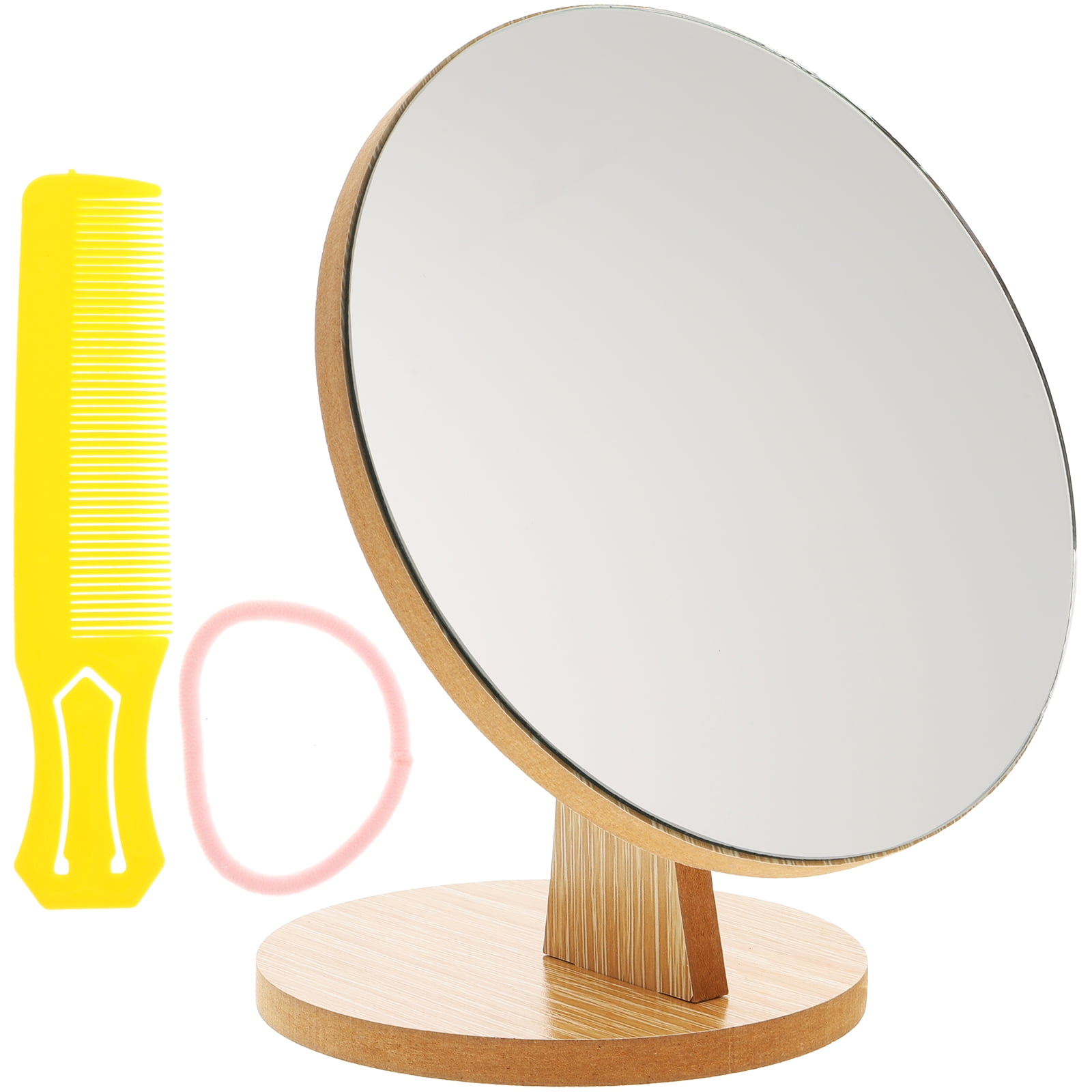Tersarium Flexible Wooden Vanity Makeup Mirror Rotation Round Vanity
