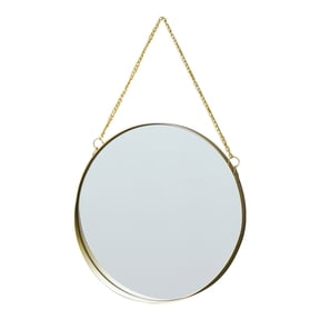 HEATSHAKING Mirror For Wall Decor Golden Glass 1Pcs Circular Shape for Hallway Use