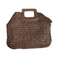 thumbnail image 1 of Tersarium Women Vintage Straw Woven Handbag Exqusite Summer Beach Bags for Holiday Travel (Dark Brown), 1 of 10