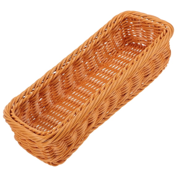 Tersarium Woven Fruit Basket Bread Basket Imitation Wicker Fruit Bowl Container Rattan Tray Candy Serving Basket Hyacinth Storage for Snacks