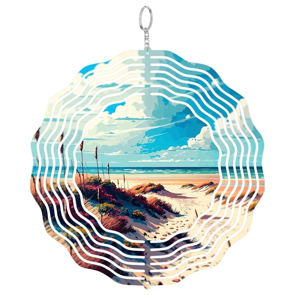 Terschelling Netherlands Dunes 3D Wind Spinner Stainless Steel Kinetic Ornament Garden Decor Gift For Dutch