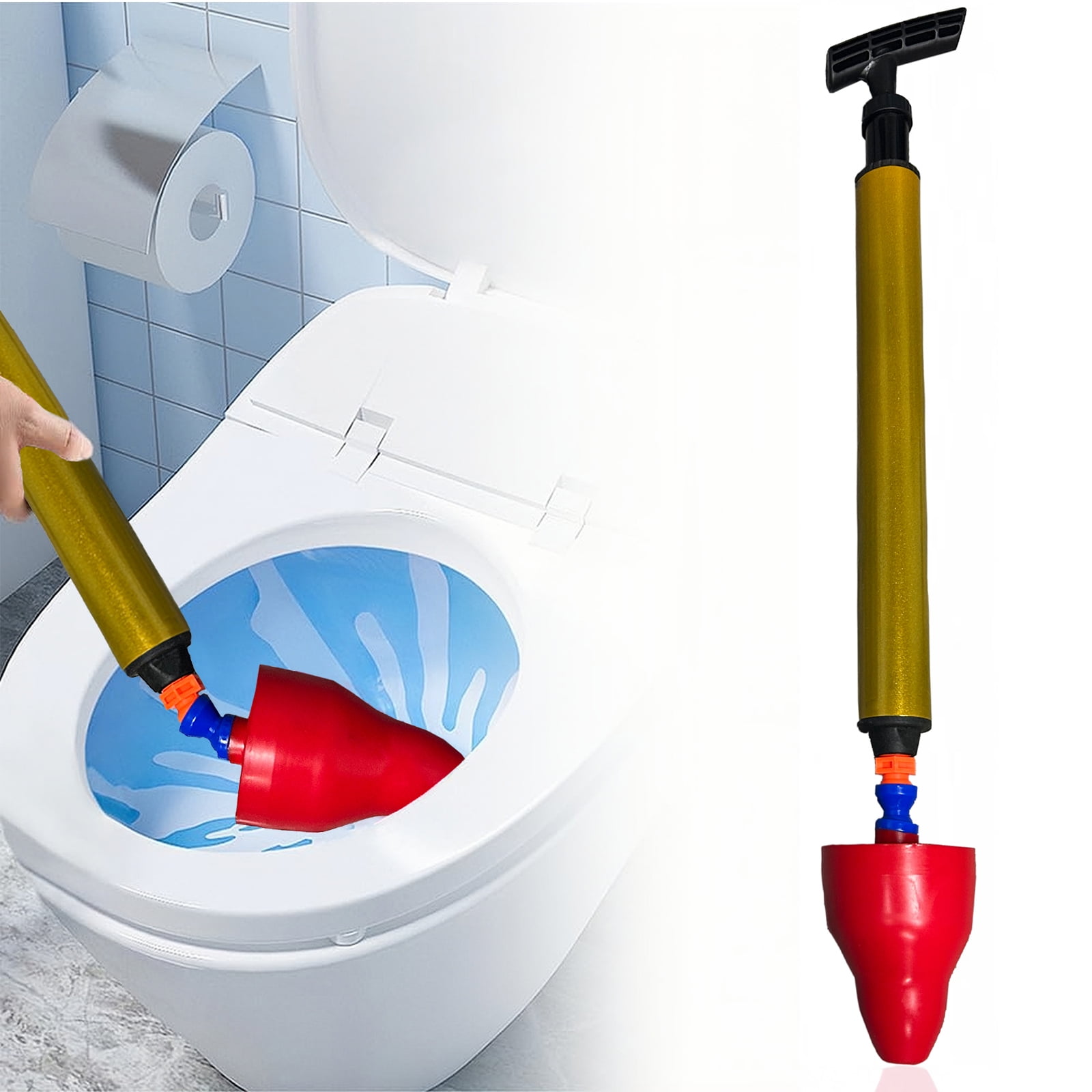 Kicbertin High Pressure Toilet Plunger Air Drain Plunger for Clogged