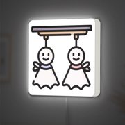 Teru Teru Bozu LED Lightbox - Japanese Traditional Rain Doll Decor, Custom Led Sign for Home Office Shop Decor Width 8 inch, 20cm