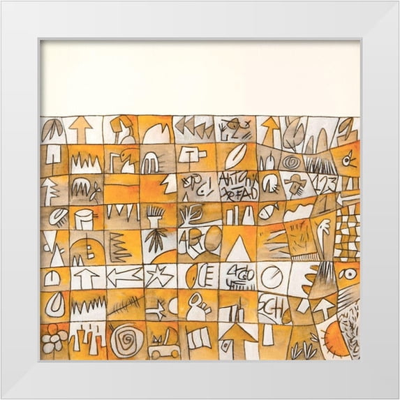 Teruzzi, Vittorio 20x20 White Modern Wood Framed Museum Art Print Titled - Senza Titolo III (Artaud)