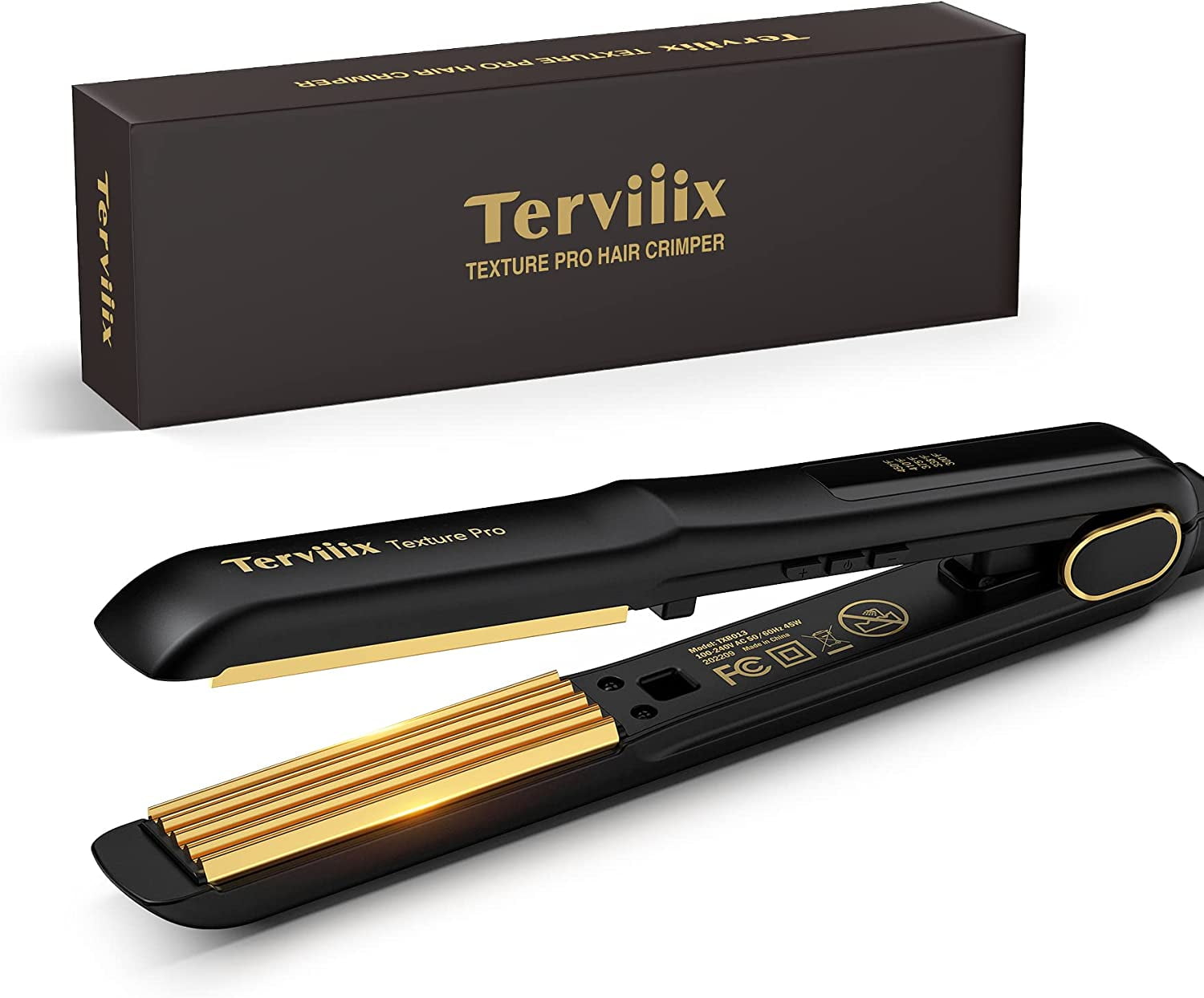 Terviiix 1" Professional 24K Titanium Hair Crimper, Crimping Iron for