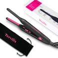 thumbnail image 1 of Terviiix Ceramic Pencil Flat Iron, 3/10" Hair Straightener for Short Hair & Pixie Cut, Pink, 1 of 8