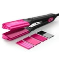 thumbnail image 1 of Terviiix Hair Crimper with 4 Changeable Plates, Ceramic Crimping Iron for Hair Styling, Pink, 1 of 6