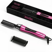 Terviiix Electric Hot Comb, Pressing Combs for Black Hair, Anti-Scald Straightening, Rose Gold