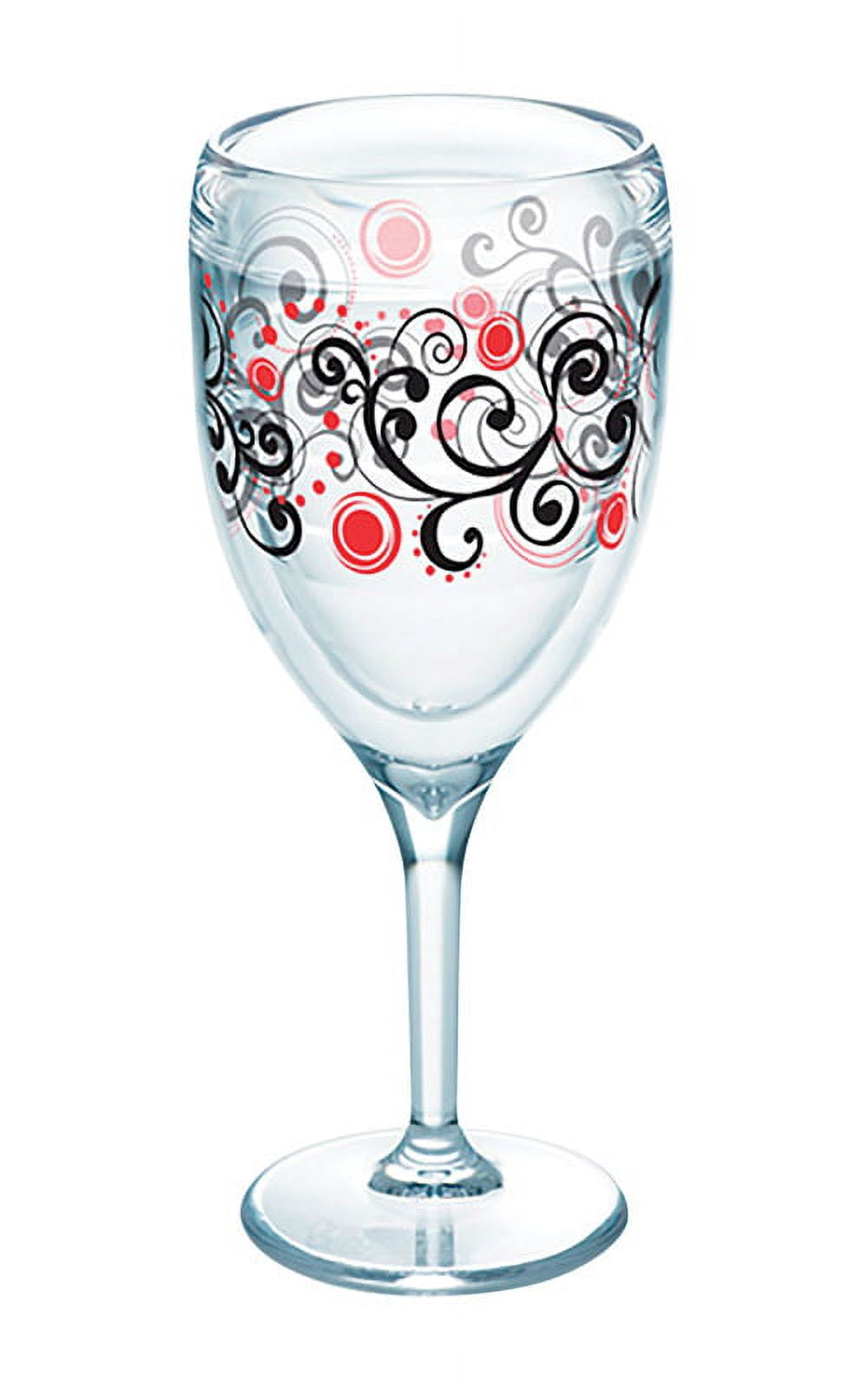 Tervis 1228288 Berry Swirlwind Tumbler with Wrap 9oz Wine Glass, Clear
