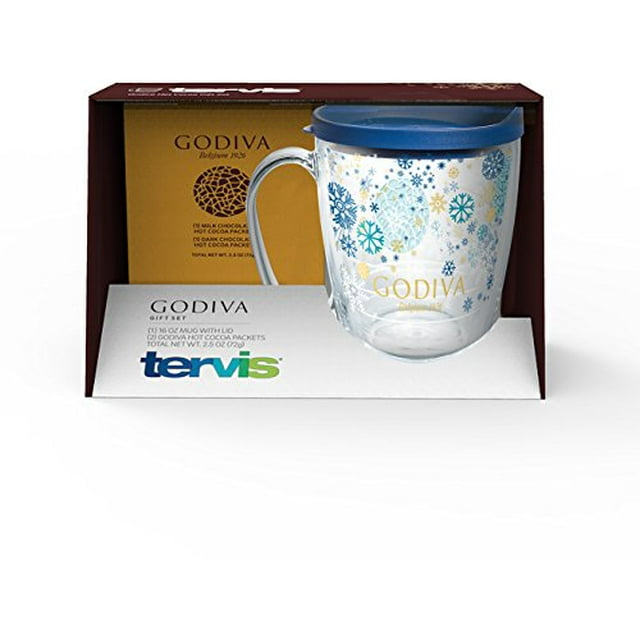 Tervis 1275058 Godiva Hot Chocolate Gift Set Tumbler with Wrap and Blue