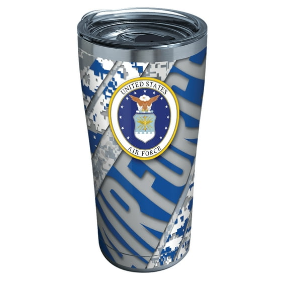 Tervis Air Force Digi Camo Triple Walled Insulated Tumbler Travel Cup Keeps Drinks Cold & Hot, 20oz, Stainless Steel