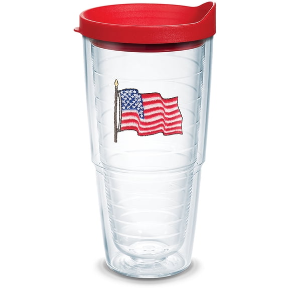 Tervis American Flag Made in USA Double Walled Insulated Tumbler Travel Cup Keeps Drinks Cold & Hot, 24oz, Classic