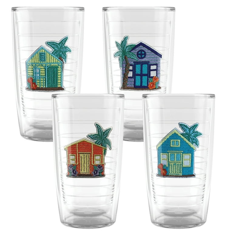 Tervis Beach House Retreat Collection Made in USA Double Walled Insulated Tumbler Cup Keeps Drinks Cold & Hot, 16oz 4pk, Beach Retreat Assorted - No