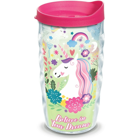 Tervis Believe In Dreams Unicorn Made in USA Double Walled Insulated Tumbler Travel Cup Keeps Drinks Cold & Hot, 10oz Wavy, Classic