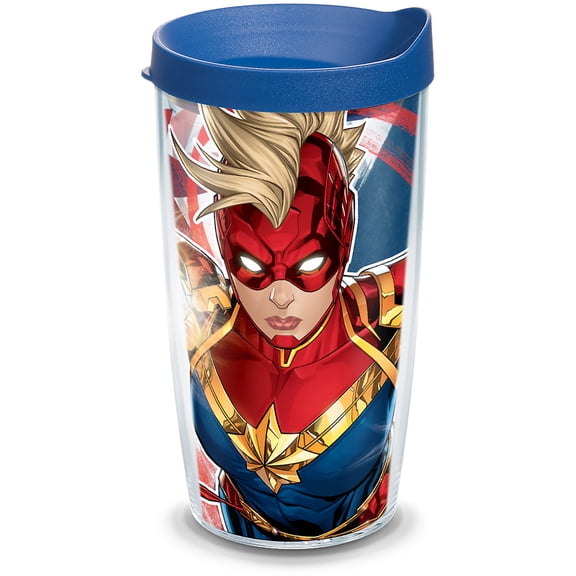 Tervis  Captain Marvel Made in USA Double Walled Insulated Travel Tumbler, Classic 16oz