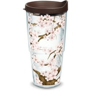 Tervis Cherry Blossom Made in USA Double Walled  Insulated Tumbler Travel Cup Keeps Drinks Cold & Hot, 24oz, Classic