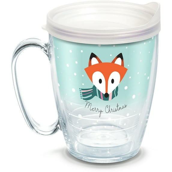 Tervis Christmas Holiday Fox Made in USA Double Walled Insulated Tumbler Travel Cup Keeps Drinks Cold & Hot, 16oz Mug, Classic