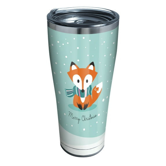 Tervis Christmas Holiday Fox Triple Walled Insulated Tumbler Travel Cup Keeps Drinks Cold & Hot, 30oz, Stainless Steel