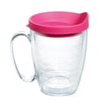 thumbnail image 1 of Tervis  Clear & Colorful Lidded Made in USA Double Walled Insulated Travel Tumbler, Fuchsia Lid - 16oz Mug, 1 of 9